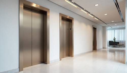 Int&eacute;rieurimmeuble avec vue sur 3 ascenseurs 